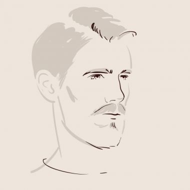 adam yüz elle çizilmiş.