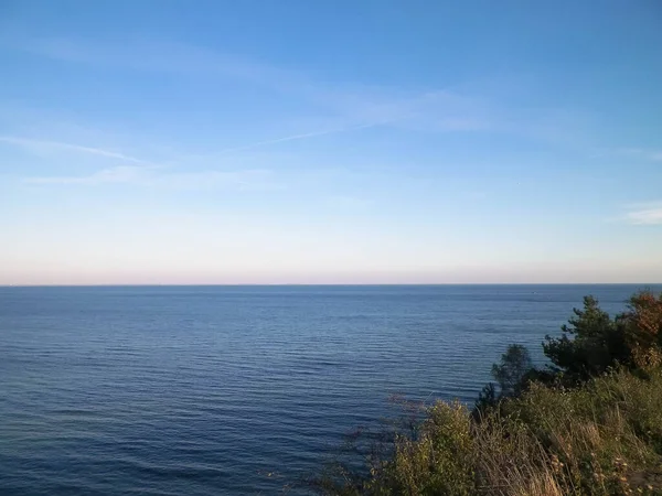 Oostzee Vanuit Cliff Mechelinki Polen Natuur Reisconcept Kopieer Ruimte Blauwe — Stockfoto