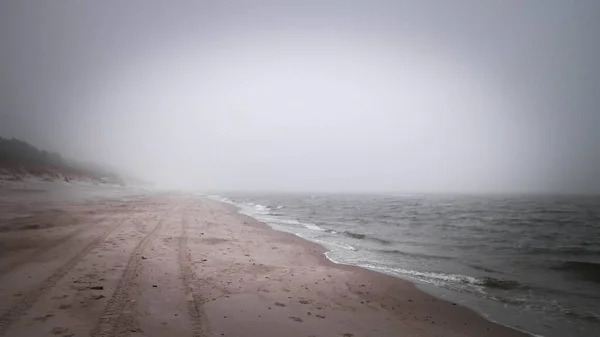 Coastal Area Cold Foggy Day Lazy Stormy Weather Baltic Sea — Stock Photo, Image