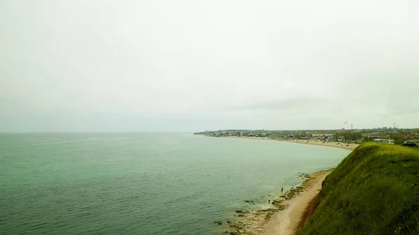 Jurang Black Sea Coas Lanskap Tebing Dan Pantai Vama Veche — Stok Foto