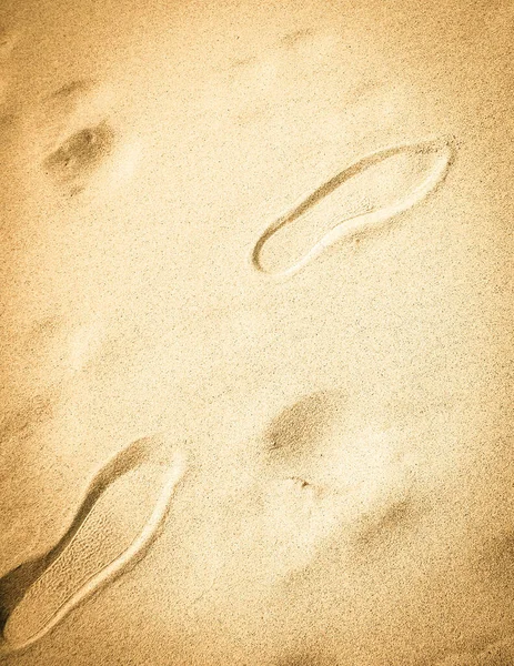 Отпечаток Обуви Песке Копирование Космос Природный Фон — стоковое фото