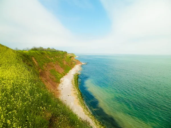 黑海珊瑚上的悬崖 罗马尼亚Vama Veche的悬崖和海滩景观 自然与旅行概念 — 图库照片