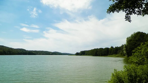 Paisagem Lago Ostrzyckie Wiezyca Região Kashubian Polônia Conceito Viagem — Fotografia de Stock