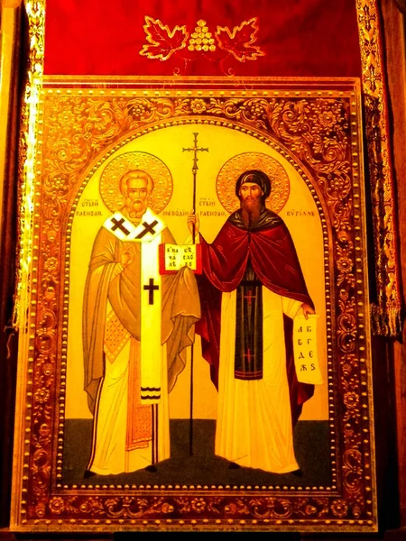 Fotos Obra Arte Religiosa Mosteiro Panteleimon Ochrid Macedônia Conceito Religião — Fotografia de Stock