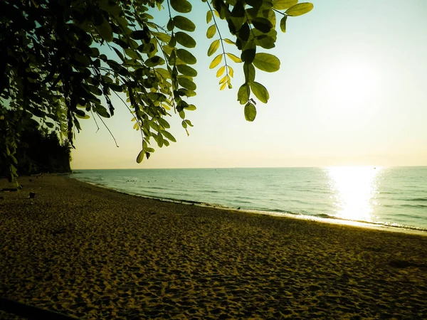 Bela Vista Pôr Sol Sobre Mar Baltc Praia Areia Gdynia — Fotografia de Stock