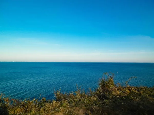 Oostzee Vanuit Cliff Mechelinki Polen Natuur Reisconcept Kopieer Ruimte Blauwe — Stockfoto