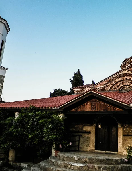 Iglesia Ortodoxa Santa Sofía Concepto Arquitectura Religión Ciudad Ochrid Macedonia — Foto de Stock