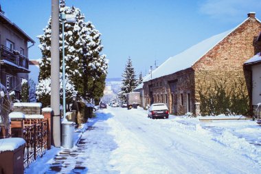 Kış manzarası ile zengin bir kar tanesi