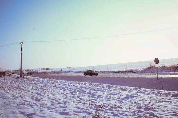 Paisagem de inverno com um floco de neve rico — Fotografia de Stock