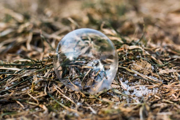 soğuk bir kış gününde kabarcık açık havada