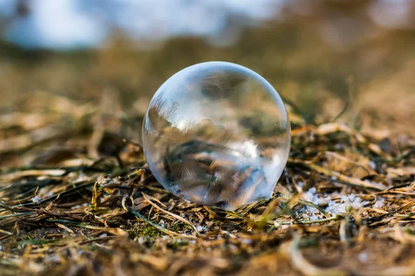 soğuk bir kış gününde kabarcık açık havada