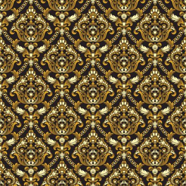 Vintage Dikişsiz desen arka plan parlayan altın