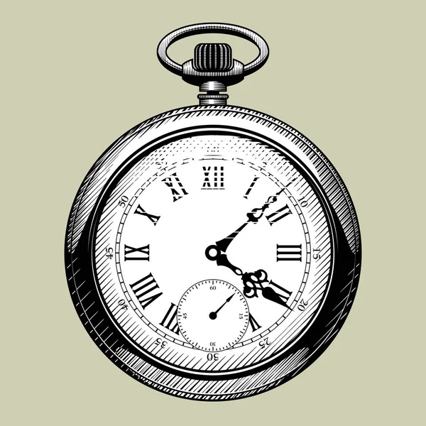 Velho relógio. Relógio de bolso retro — Vetor de Stock