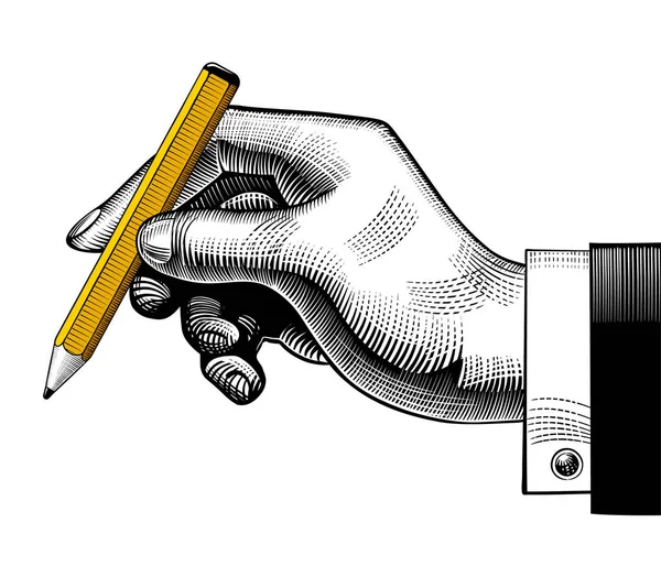 Bir kalem ile el — Stok Vektör