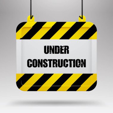 Askıya alınan işaret karşı hafif bir gra sarı ve siyah çizgili