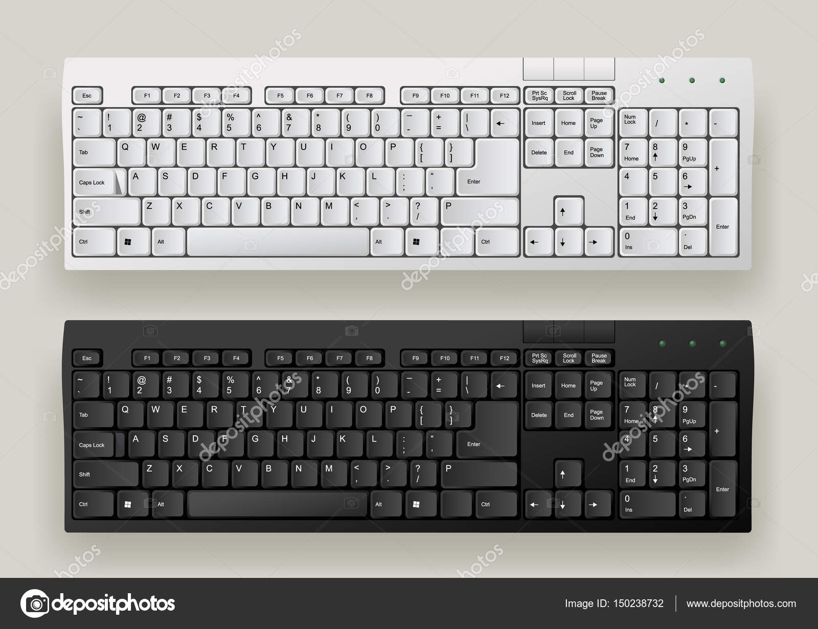 White and Black computer keyboards Stock Vector Image by ©maystra