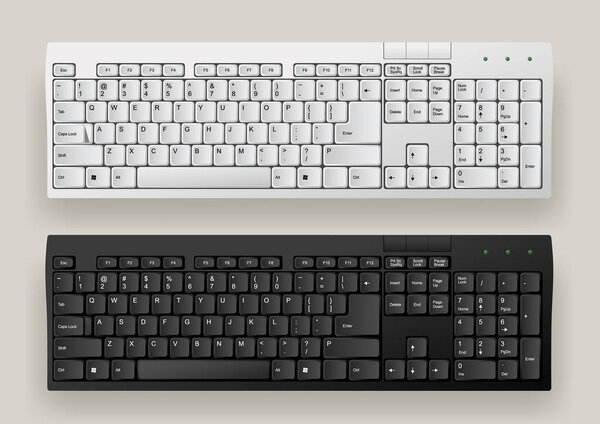 Белые и черные клавиатуры
