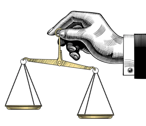 复古的老体重秤的手绘图 — 图库矢量图片