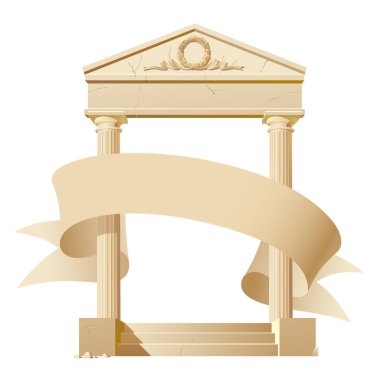 Antik mimari yapı üzerinde WHI izole bir afiş