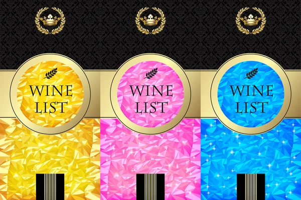Sada víno obsahuje šablony a štítky — Stockový vektor