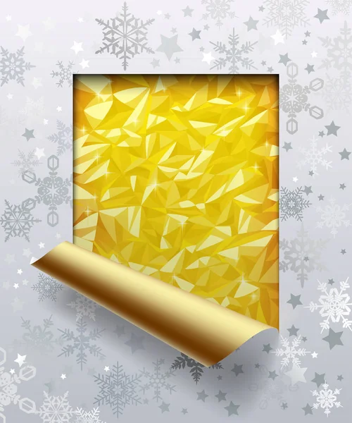 Tarjeta de felicitación de Navidad y Año Nuevo con fondo de lámina de oro — Vector de stock