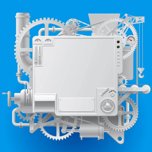 Machine fantastique complexe blanc — Image vectorielle