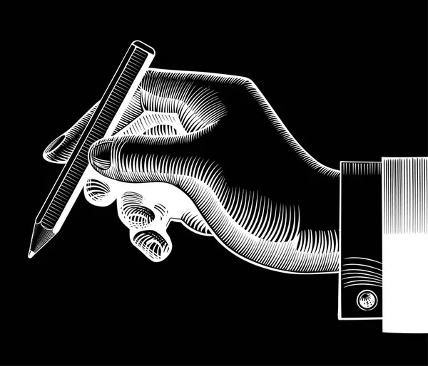 Mano con lápiz — Archivo Imágenes Vectoriales