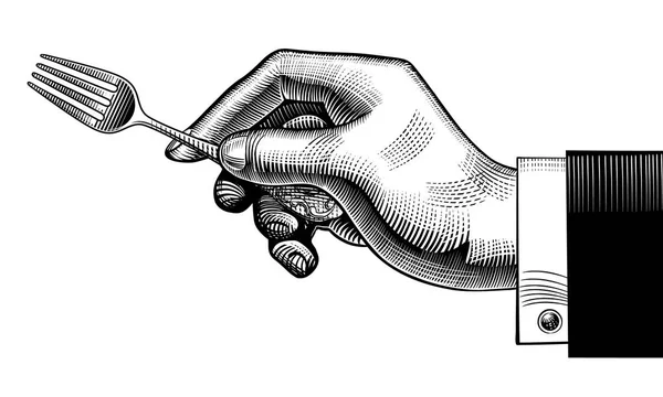 Рука с вилкой — стоковый вектор