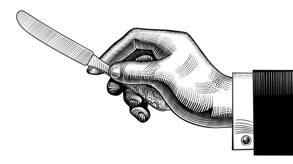 Hand mit einem Tischmesser — Stockvektor