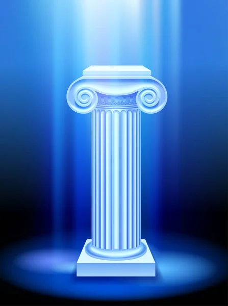 Coluna antiga em luz azul — Vetor de Stock