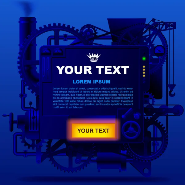 Máquina fantástica de complejo azul — Vector de stock