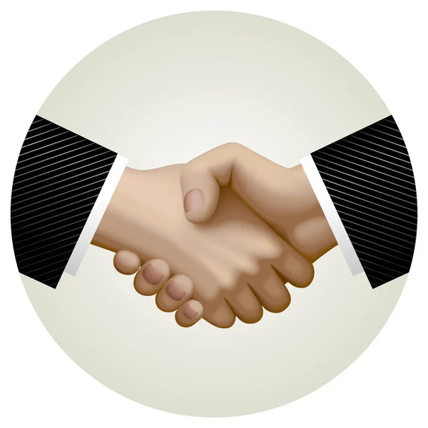 Negocios asociación apretón de manos en círculo — Vector de stock