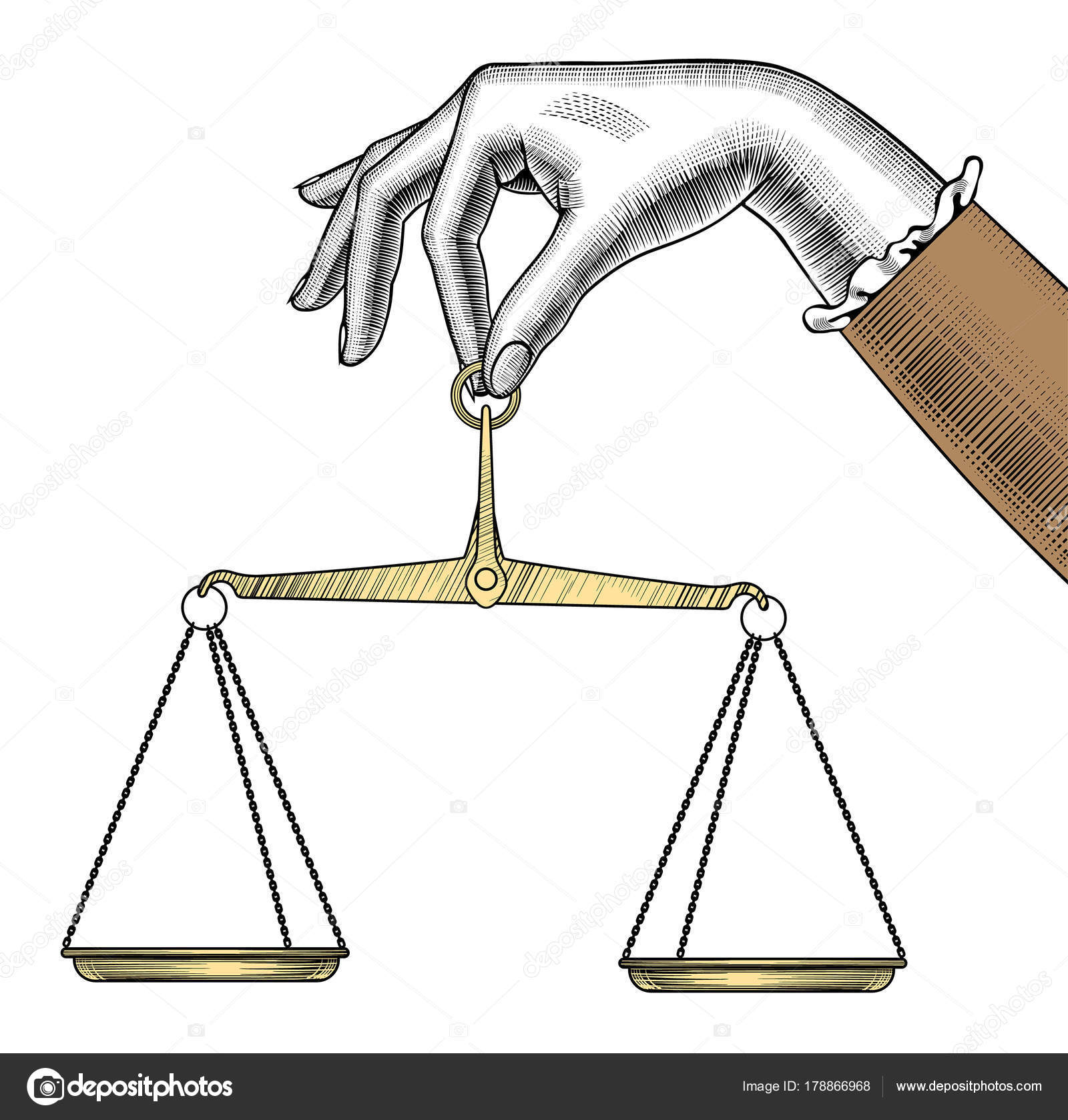 Woman's hand with old Weight Scales. Stock Vector by ©maystra