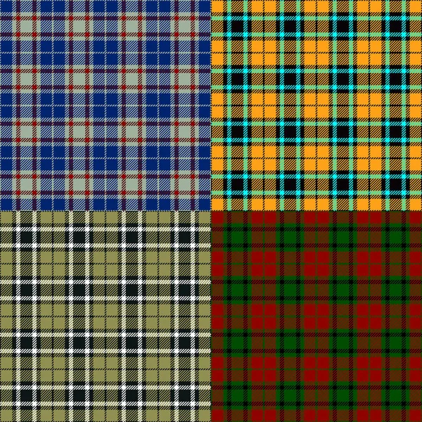 Conjunto de fundo padrão sem costura tartan — Vetor de Stock