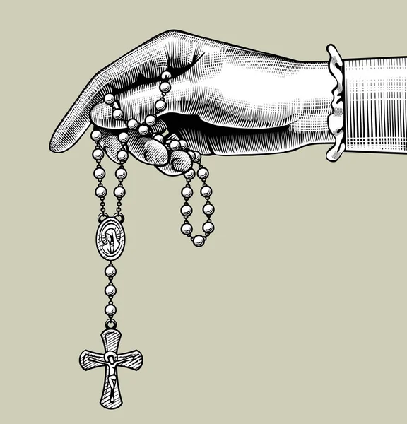 数珠を持つ女の手 — ストックベクタ