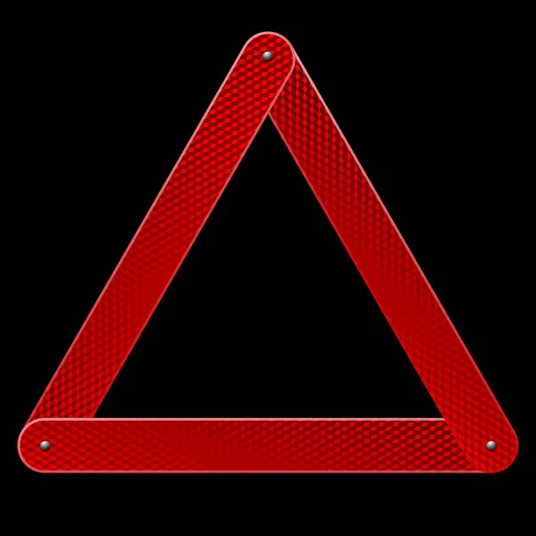 Red reflective warning triangle emergency sign — Stock Vector