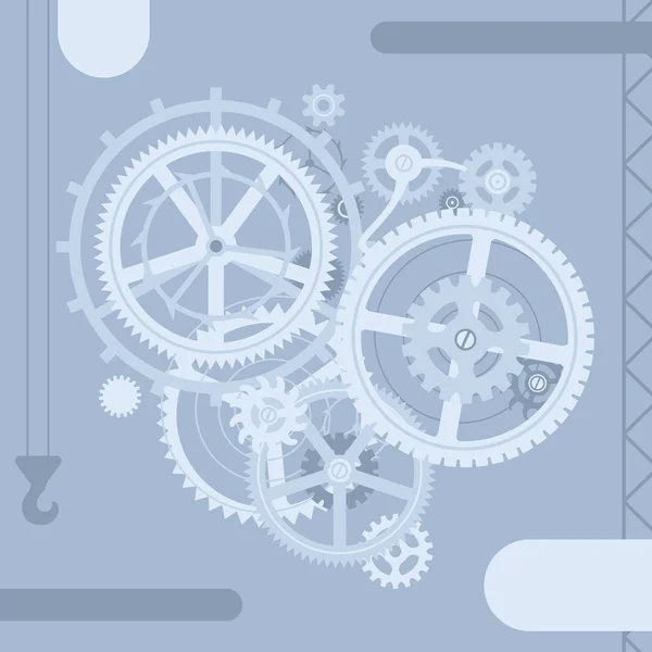 Negocio teamplate con ruedas de engranaje en estilo plano — Archivo Imágenes Vectoriales