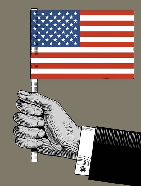 Hand hält die US-Flagge — Stockvektor