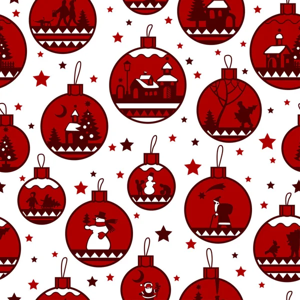圣诞节和新年无缝图案背景 — 图库矢量图片