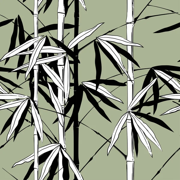 Zökkenőmentes minta háttér kézzel húzott bambusz — Stock Vector