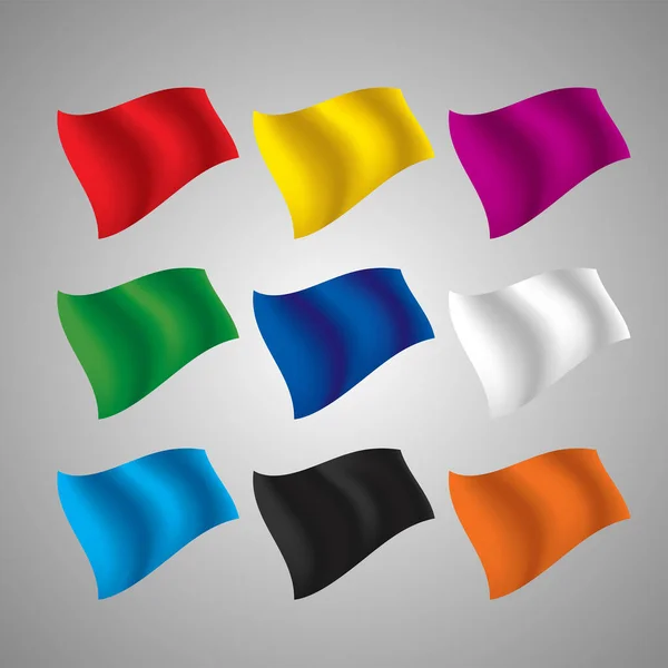 Değişik renkte dalgalı bayraklar — Stok Vektör