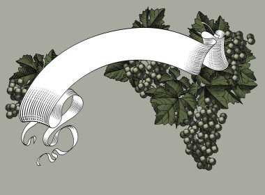 Yapraklı üzümlü kurdele afişi..