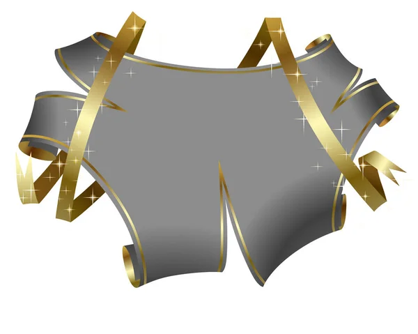 Semester Pergament Formad Banner Med Silverband Glitter Vektorillustration — Stock vektor