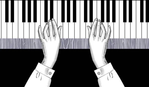 Woman playing piano. — Wektor stockowy