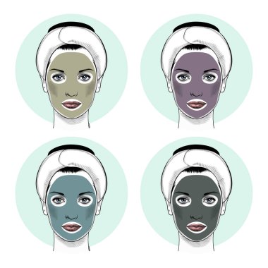 Yüzünde maske olan güzel bir kadın..