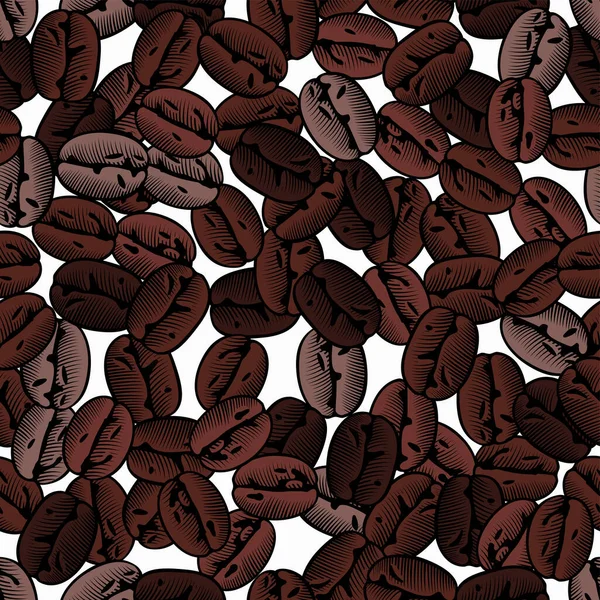 Roasted Coffee Beans Background Coffee Decorative Seamless Pattern Great Fabric — Stock Vector