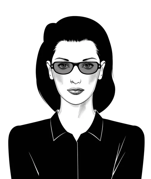 Porträt einer Geschäftsfrau, einer weiblichen Chefin. — Stockvektor