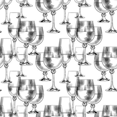 Şarap kadehleri siyah beyaz arkaplan.