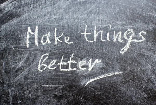 Make things better - handwritten on a chalkboard