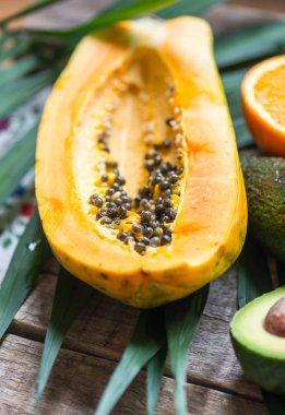 Papaya yakın up/seçici odak